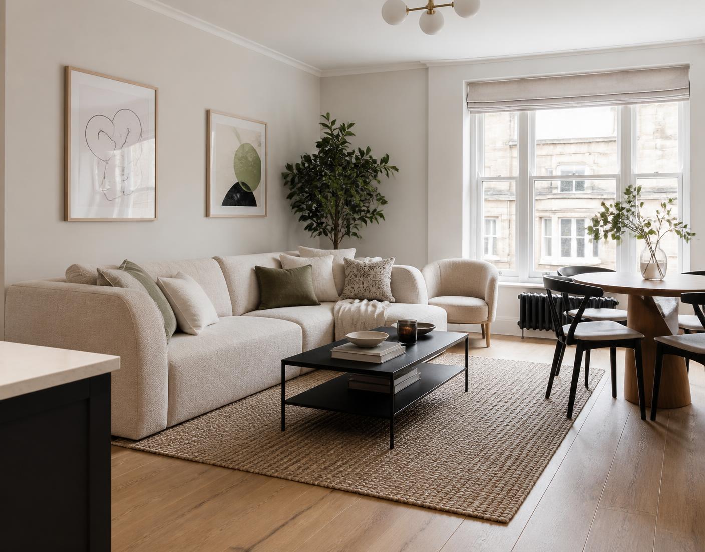 Well-presented rental living room prepared for a new tenancy